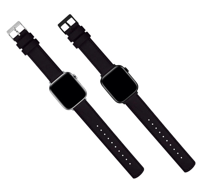 Apple Watch | Black Leather & Stitching - Barton Watch Bands