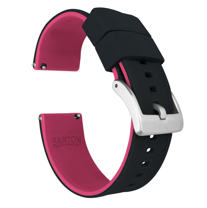 Samsung Galaxy Watch4 | Elite Silicone | Black Top / Pink Bottom - Barton Watch Bands