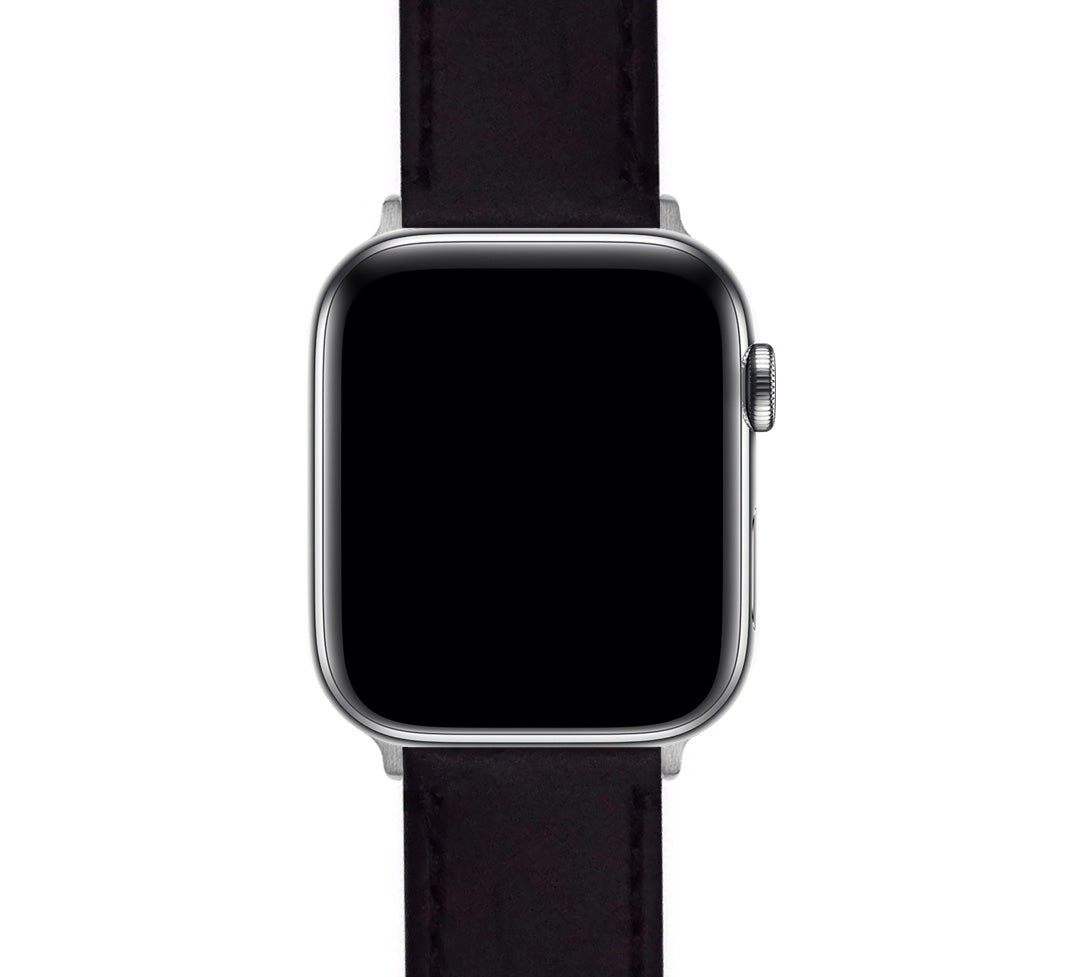 Black leather apple shop watch band 38mm