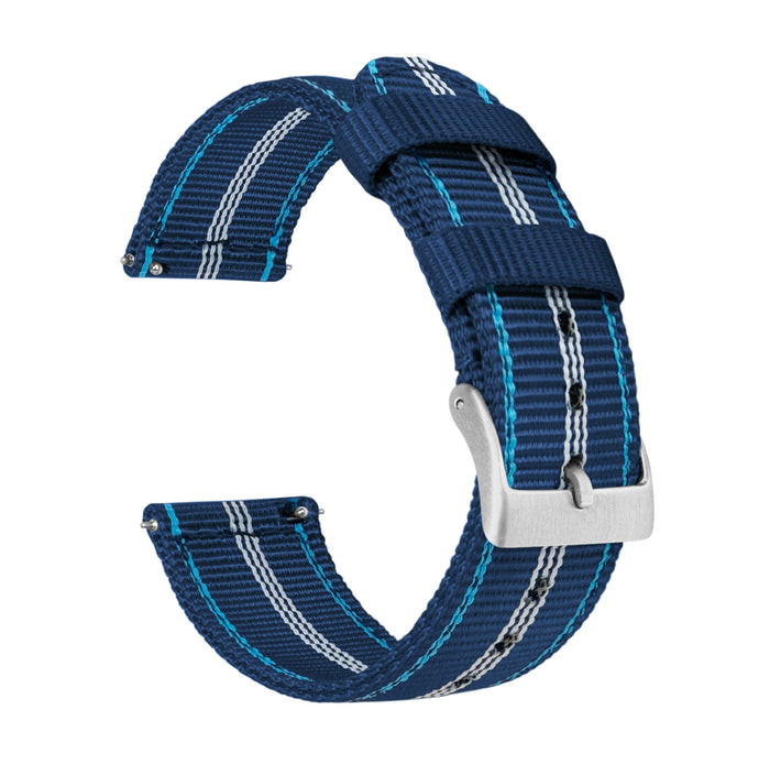 Samsung Galaxy Watch Active | Two-Piece NATO® style | Navy & Aqua Blue - Barton Watch Bands