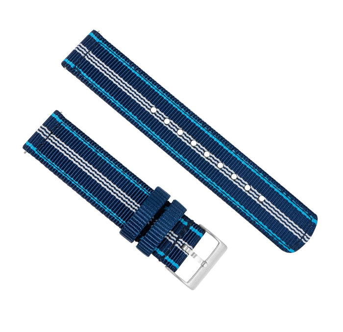 MOONSWATCH Bip | Two-Piece NATO Style | Navy & Aqua Blue - Barton Watch Bands