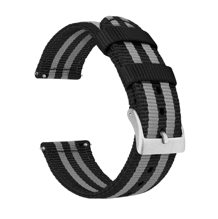 Amazfit Bip | Two-Piece NATO Style | Black & Smoke Bond - Barton Watch Bands