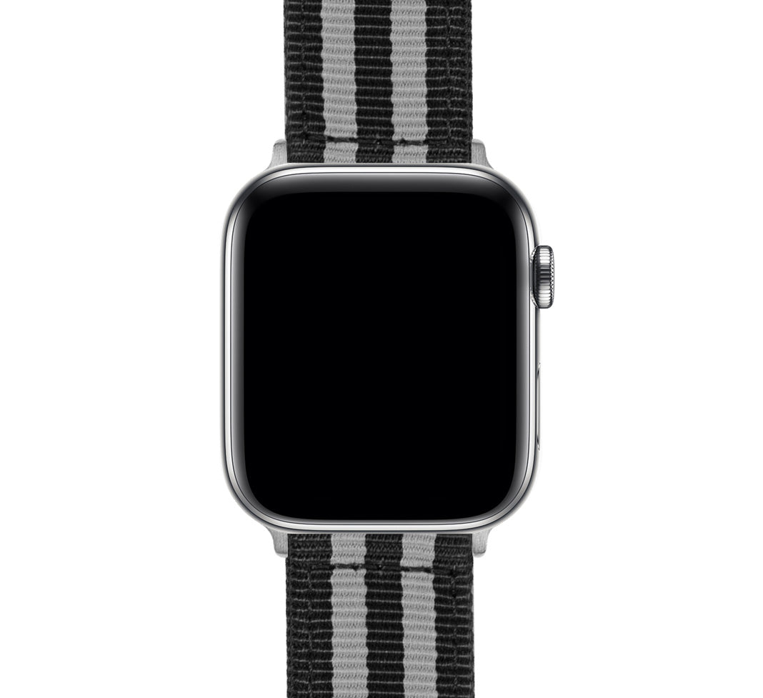 Apple Watch | Two-piece NATO Style | Smoke & Black Bond Large (42mm, 44mm &  45mm) / Black