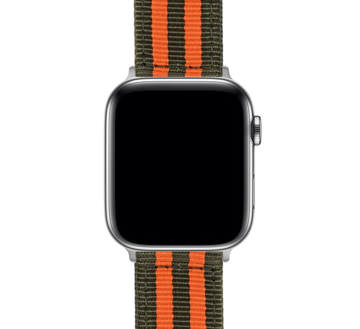 Apple Watch | Two-piece NATO Style | Army Green & Orange - Barton Watch Bands