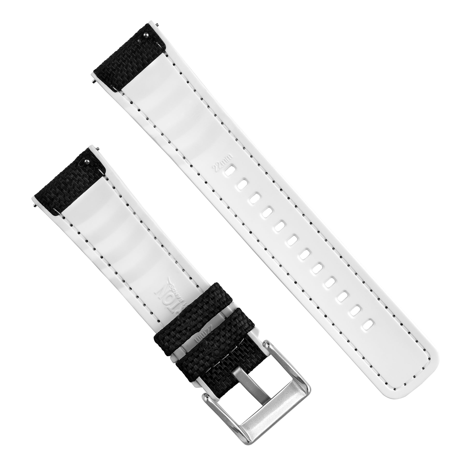 Barton Cordura Fabric and Silicone Hybrid Watch Band