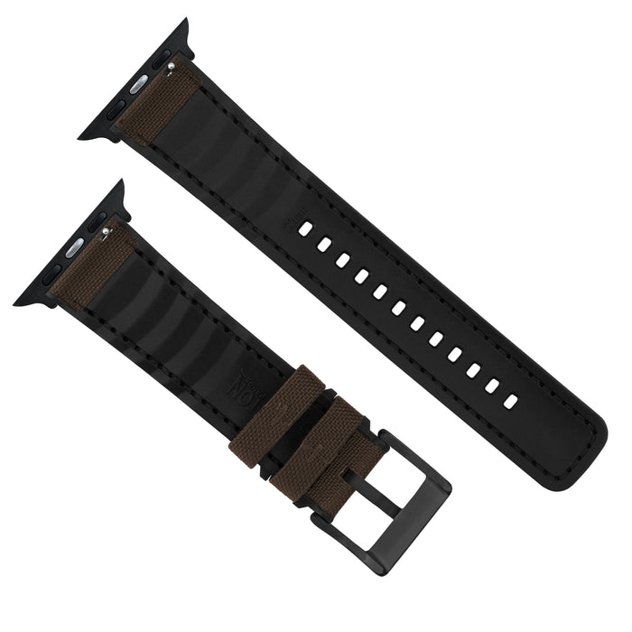 Apple Watch | Chocolate Brown Cordura Fabric and Silicone Hybrid - Barton Watch Bands