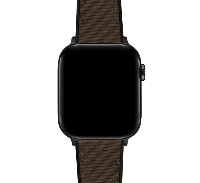 Apple Watch | Chocolate Brown Cordura Fabric and Silicone Hybrid - Barton Watch Bands