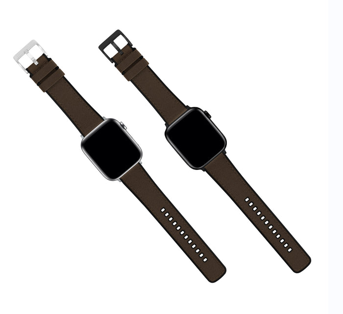 Apple Watch | Chocolate Brown Cordura Fabric and Silicone Hybrid - Barton Watch Bands