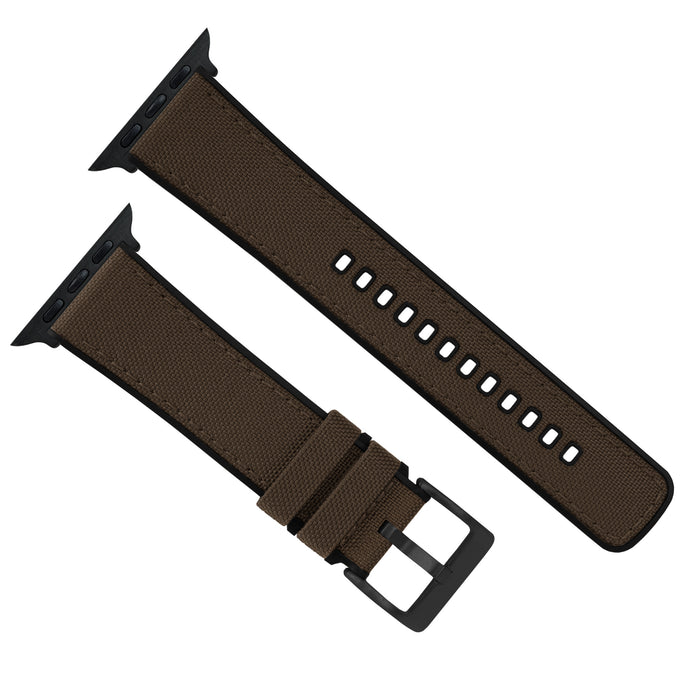 Apple Watch | Chocolate Brown Cordura Fabric and Silicone Hybrid - Barton Watch Bands