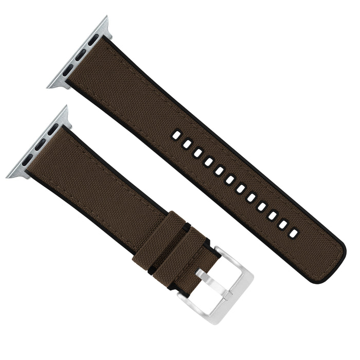 Apple Watch | Chocolate Brown Cordura Fabric and Silicone Hybrid - Barton Watch Bands