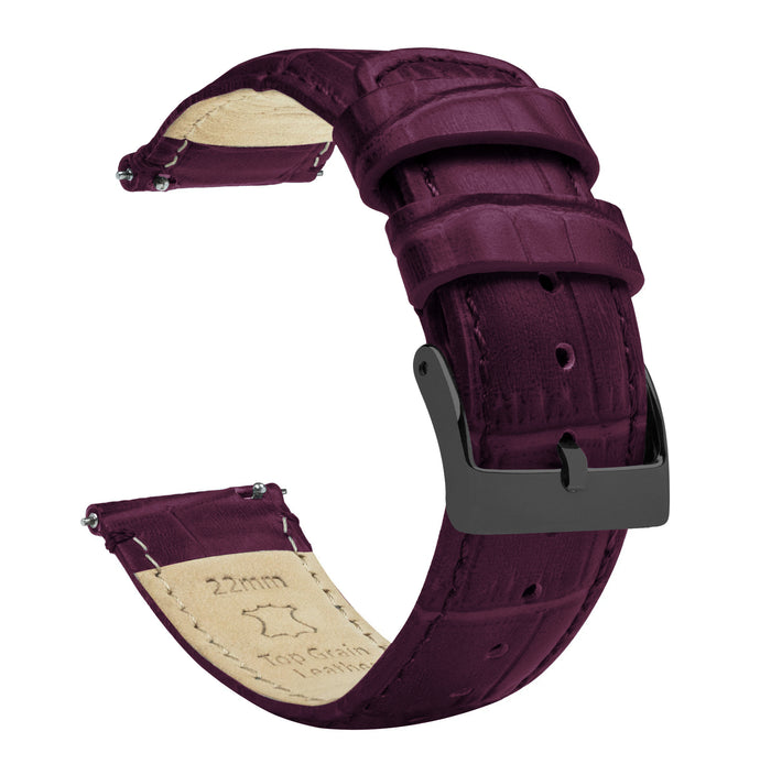 Merlot | Alligator Grain Leather - Barton Watch Bands