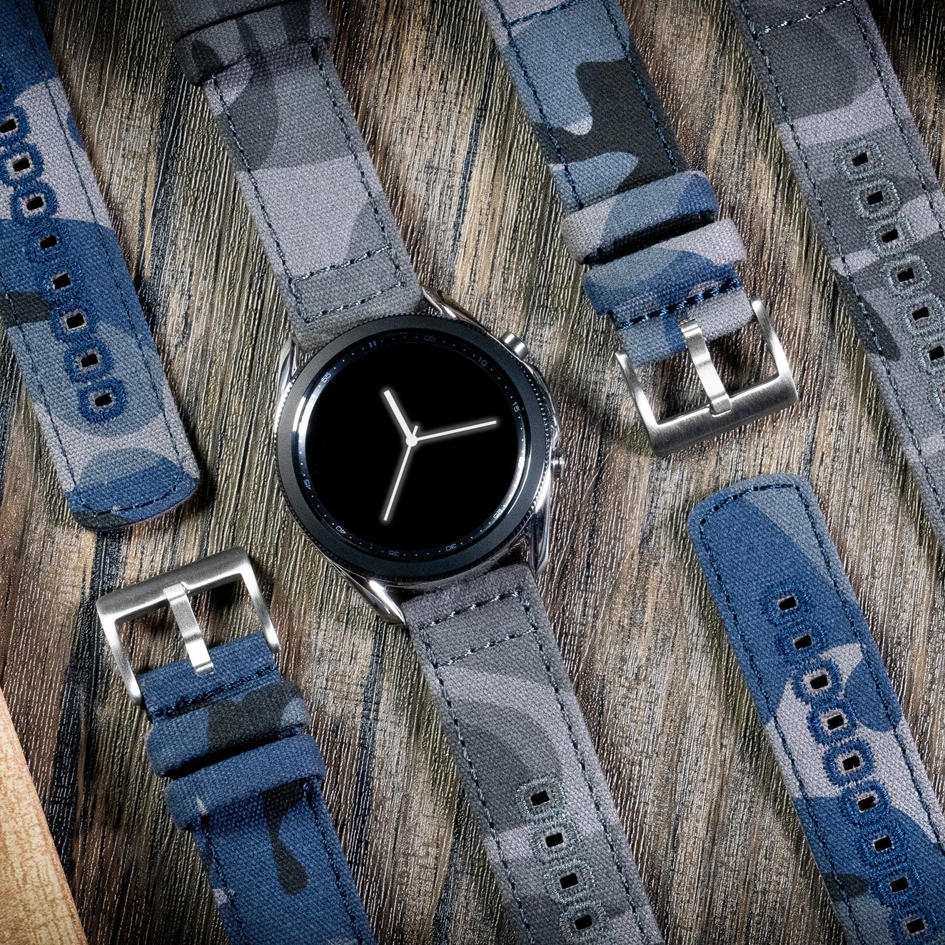 Samsung Galaxy Watch4 Grey Camouflage Canvas Watch Band – Barton Watch Bands