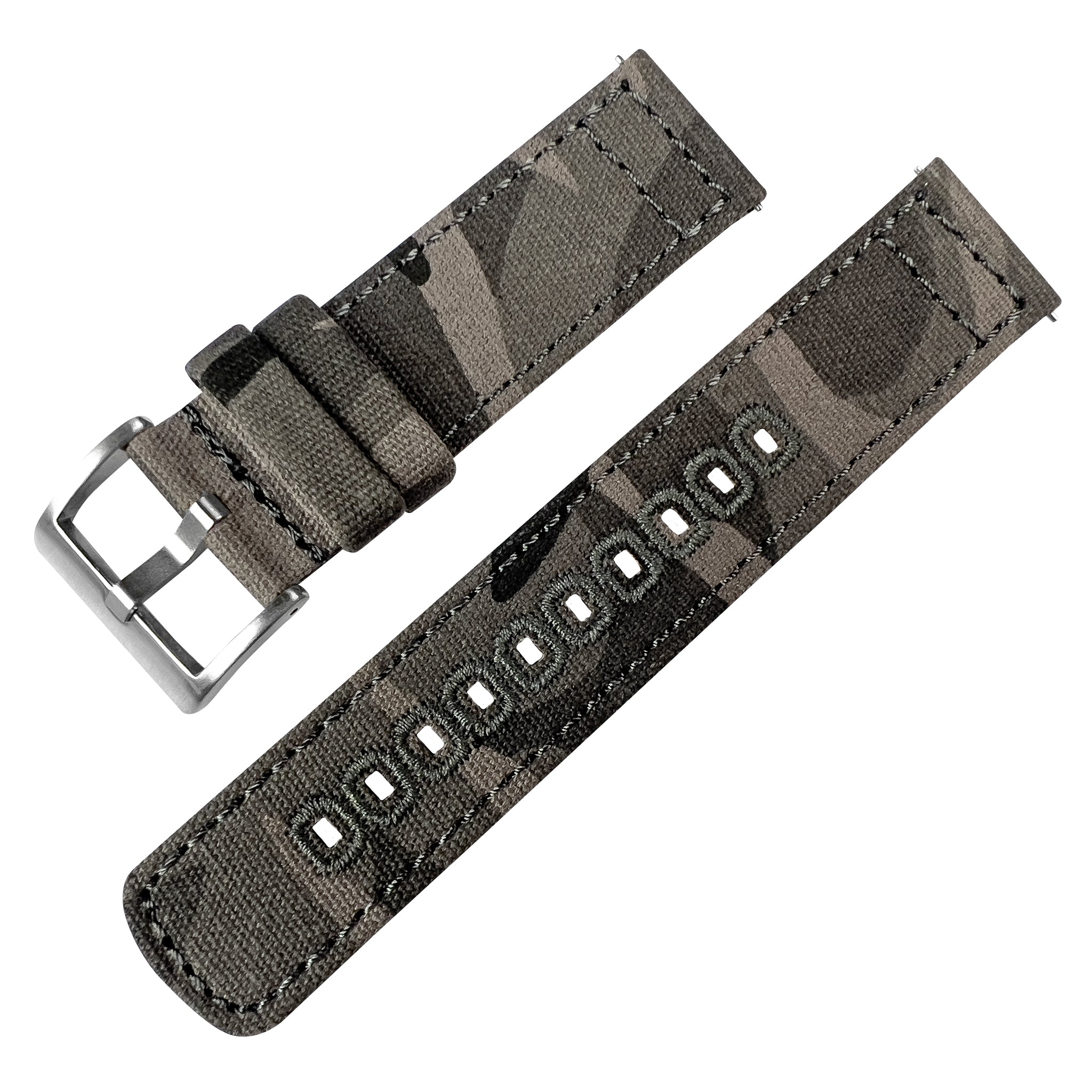Grey Camouflage Crafted Canvas Watch Band | Barton Watch Bands