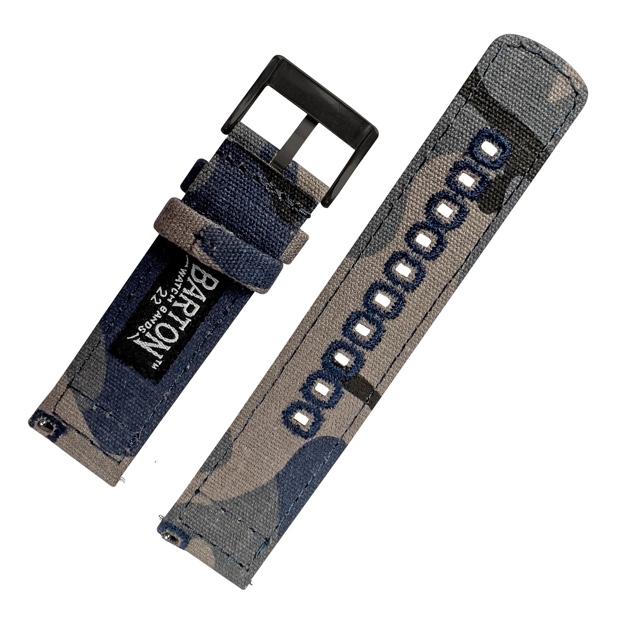 Navy Camouflage Crafted Canvas Watch Band | Barton Watch Bands