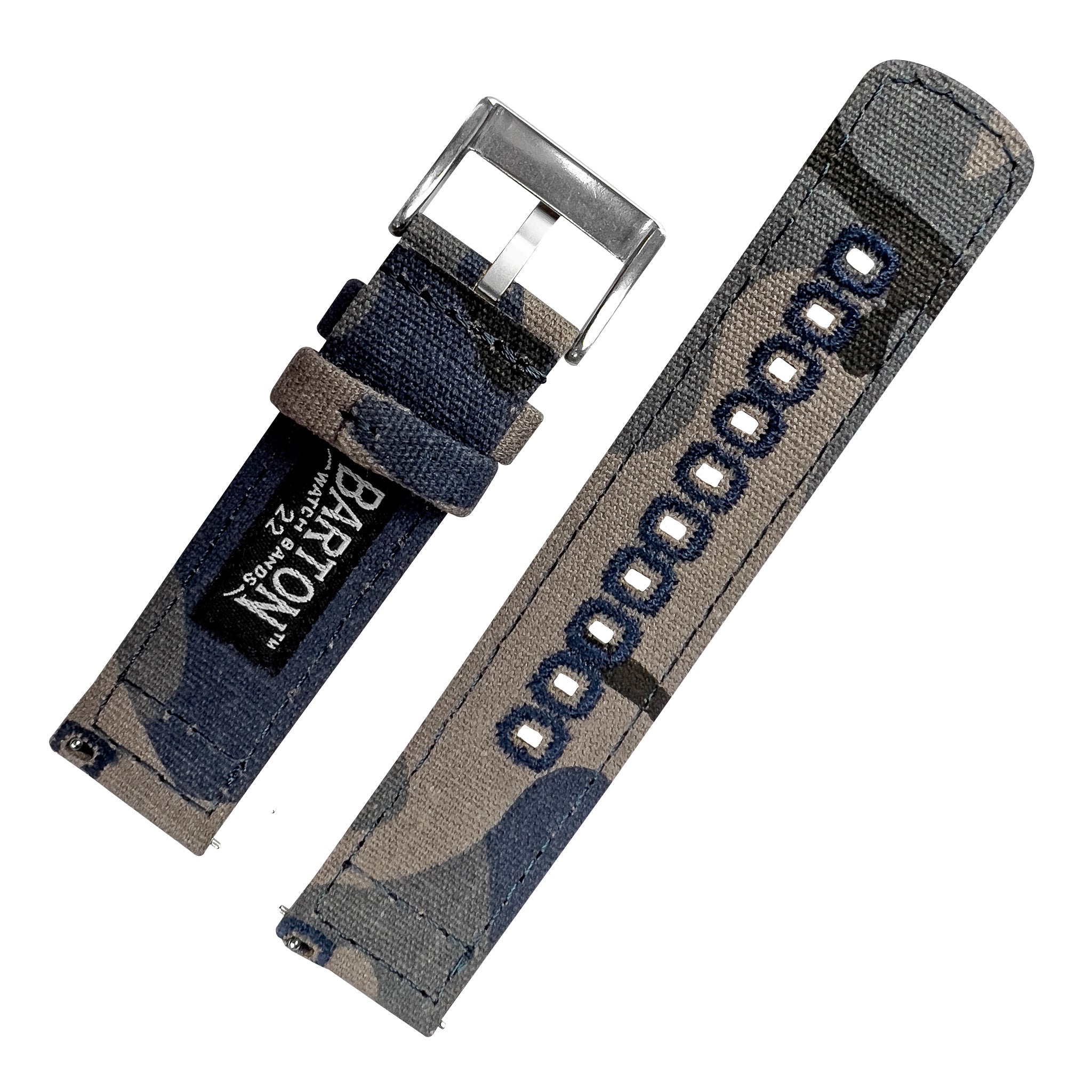Navy Camouflage Crafted Canvas Watch Band -