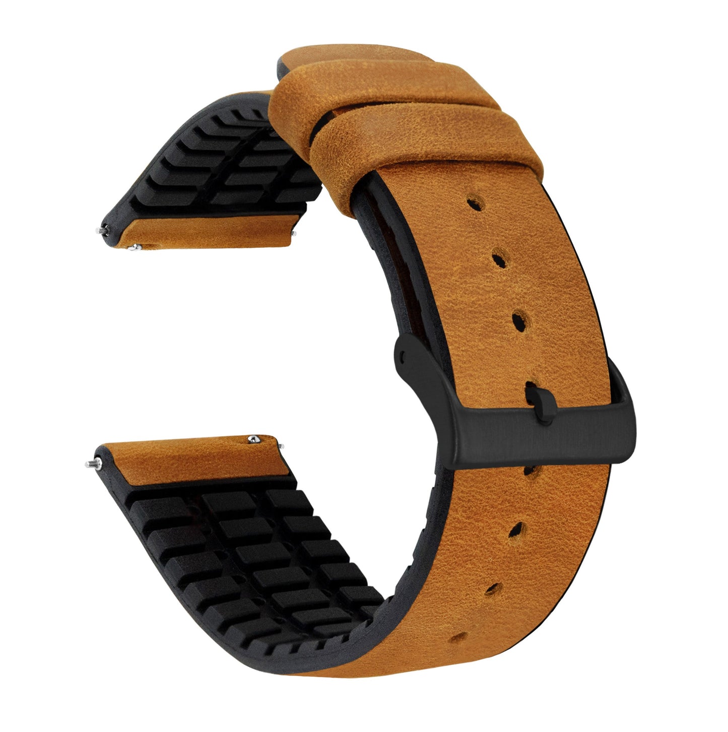 Samsung Galaxy Watch | Leather and Rubber Hybrid | Cedar Brown - Barton Watch Bands