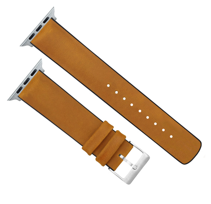 Apple Watch | Cedar Brown Leather and Rubber Hybrid - Barton Watch Bands