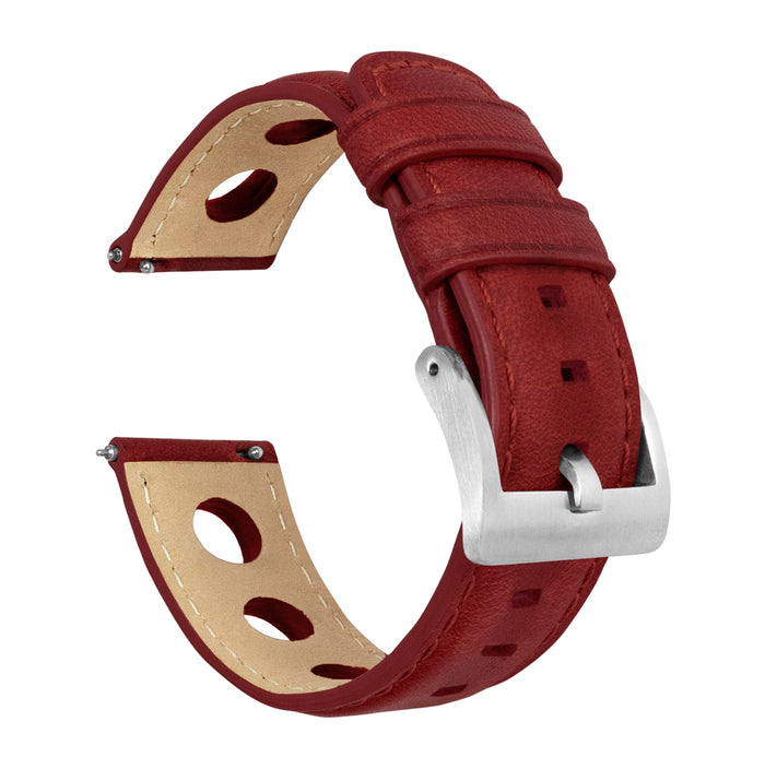 MOONSWATCH Bip | Rally Horween Leather | Crimson Red - Barton Watch Bands