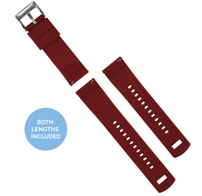 Samsung Galaxy Watch4 | Elite Silicone | Navy Blue Top / Crimson Red Bottom - Barton Watch Bands