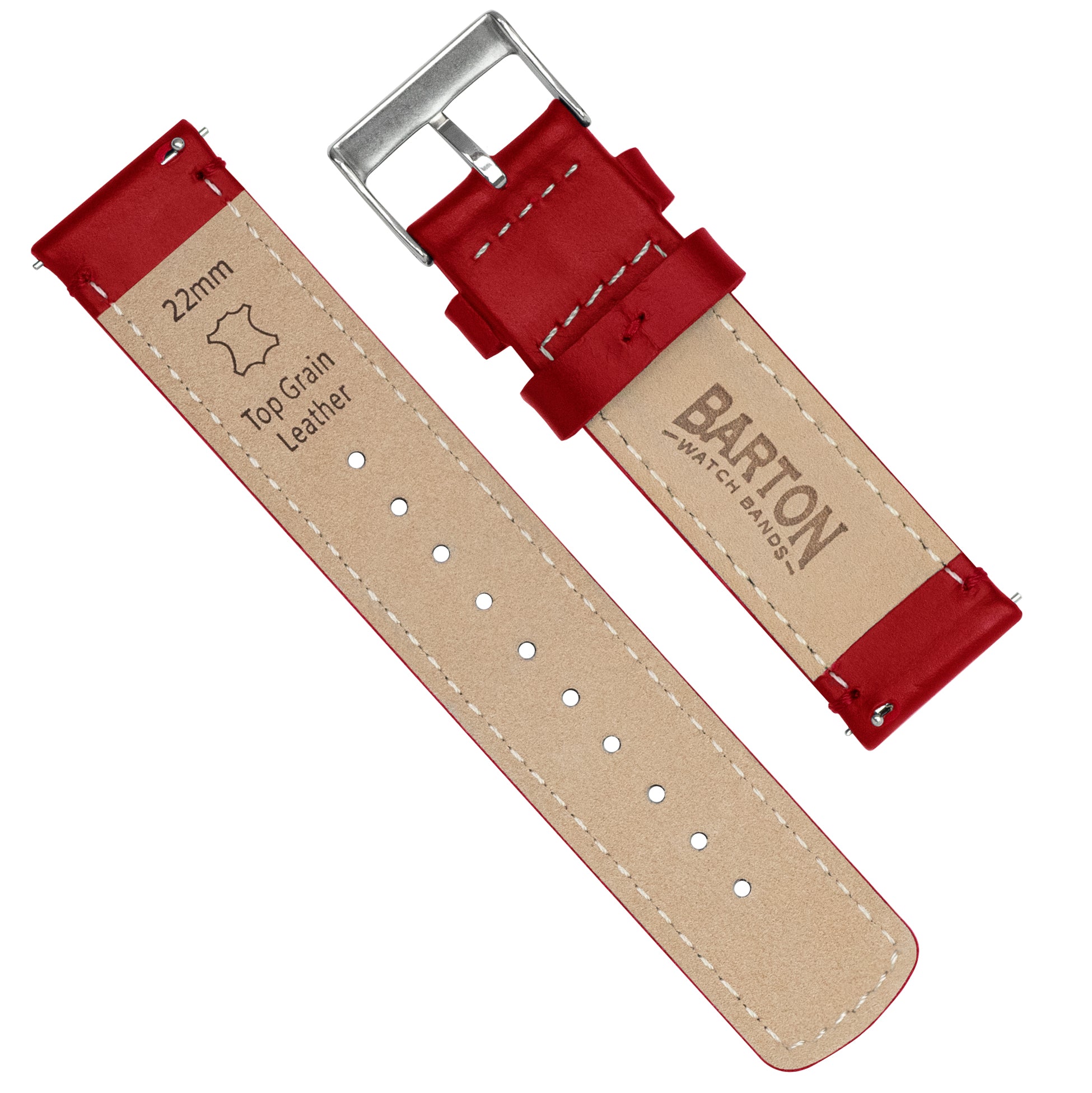 Black Leather Watch Band | Quick Release Watch Strap | BARTON