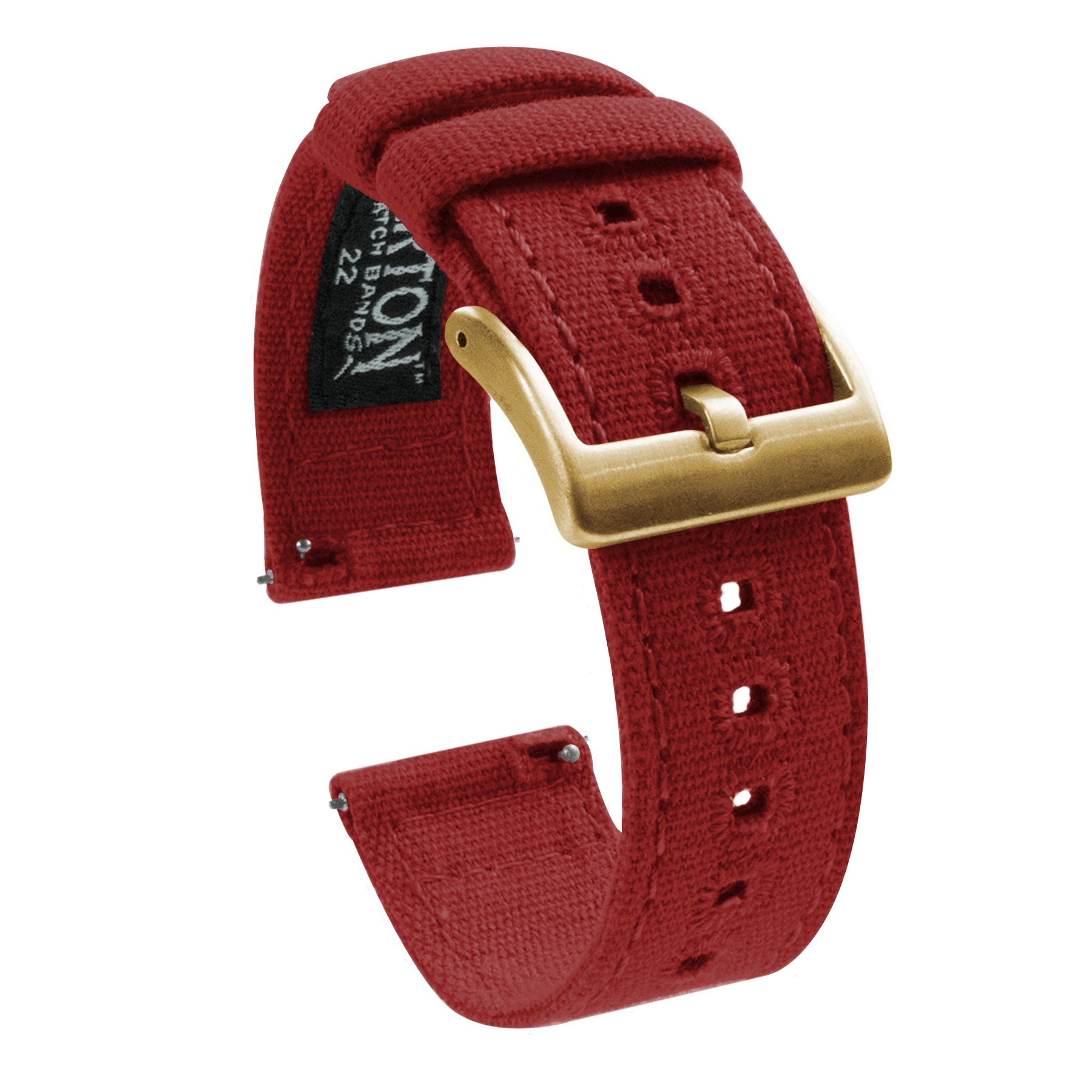 Crimson Red Canvas Watch Band Red Quick Release Watch Strap