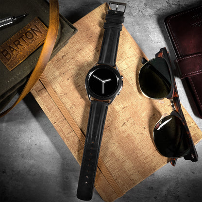 Samsung Galaxy Watch | Classic Horween Leather | Black - Barton Watch Bands