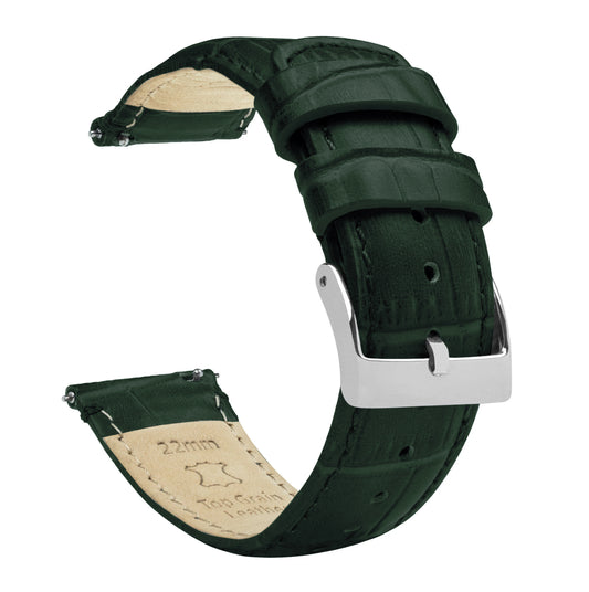 Samsung Galaxy Watch Active 2 | Forest Green Alligator Grain Leather - Barton Watch Bands