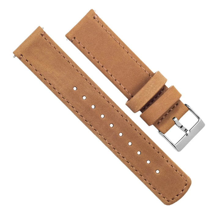 Samsung Galaxy Watch4 | Gingerbread Brown Leather & Stitching - Barton Watch Bands