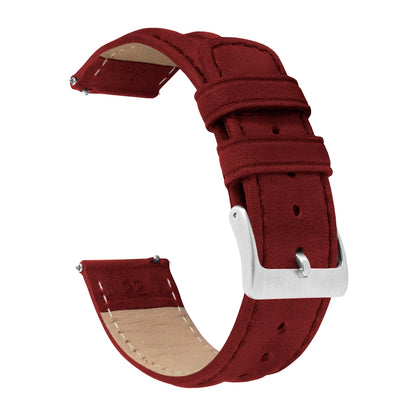 Samsung Galaxy Watch Active | Classic Horween Leather | Crimson Red - Barton Watch Bands