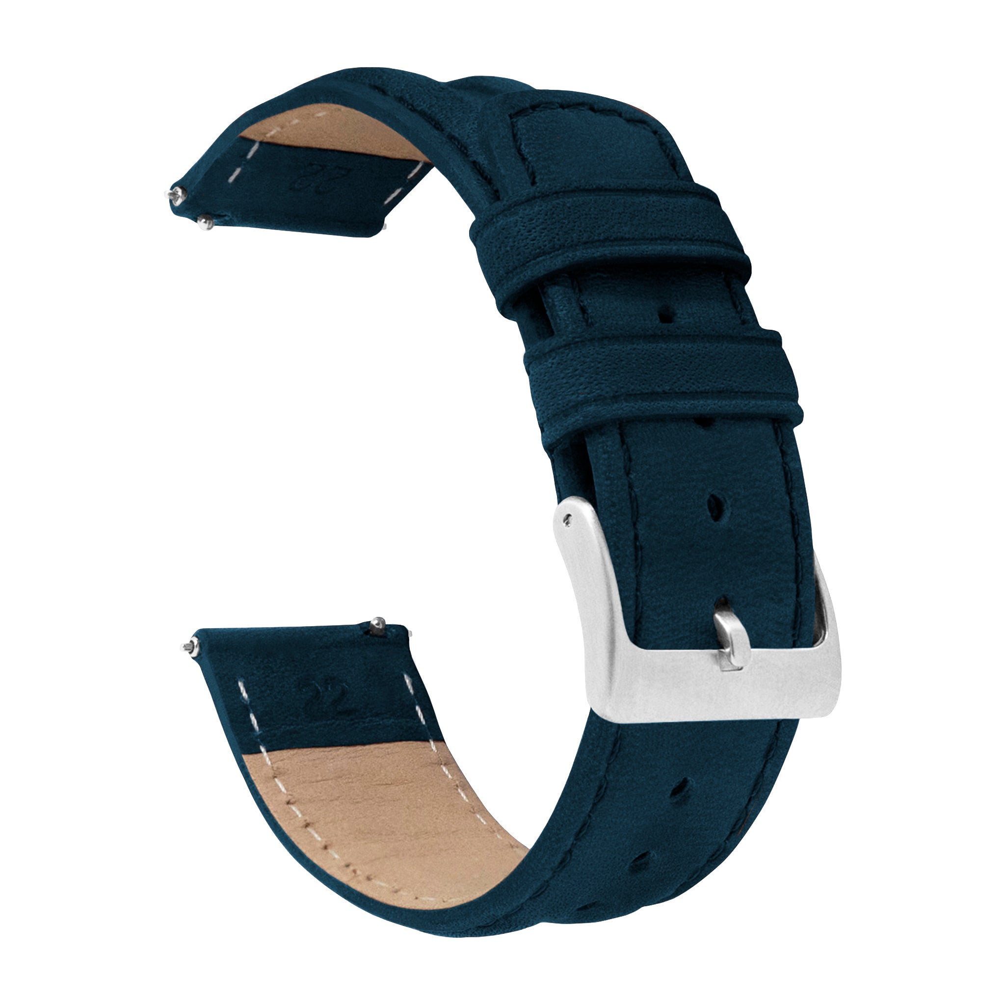 Navy Blue Classic Horween Leather Watch Band Barton Watch Bands