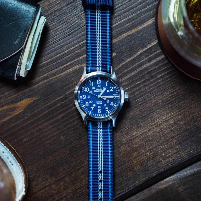 Navy & Aqua Blue | Two-Piece NATO® style - Barton Watch Bands