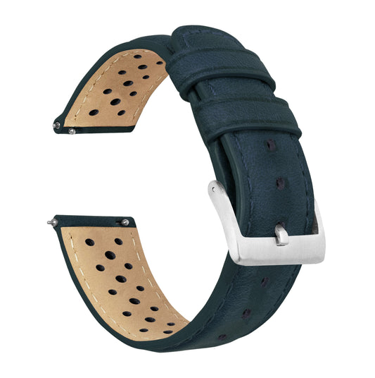 Samsung Galaxy Watch5 | Racing Horween Leather | Navy Blue - Barton Watch Bands