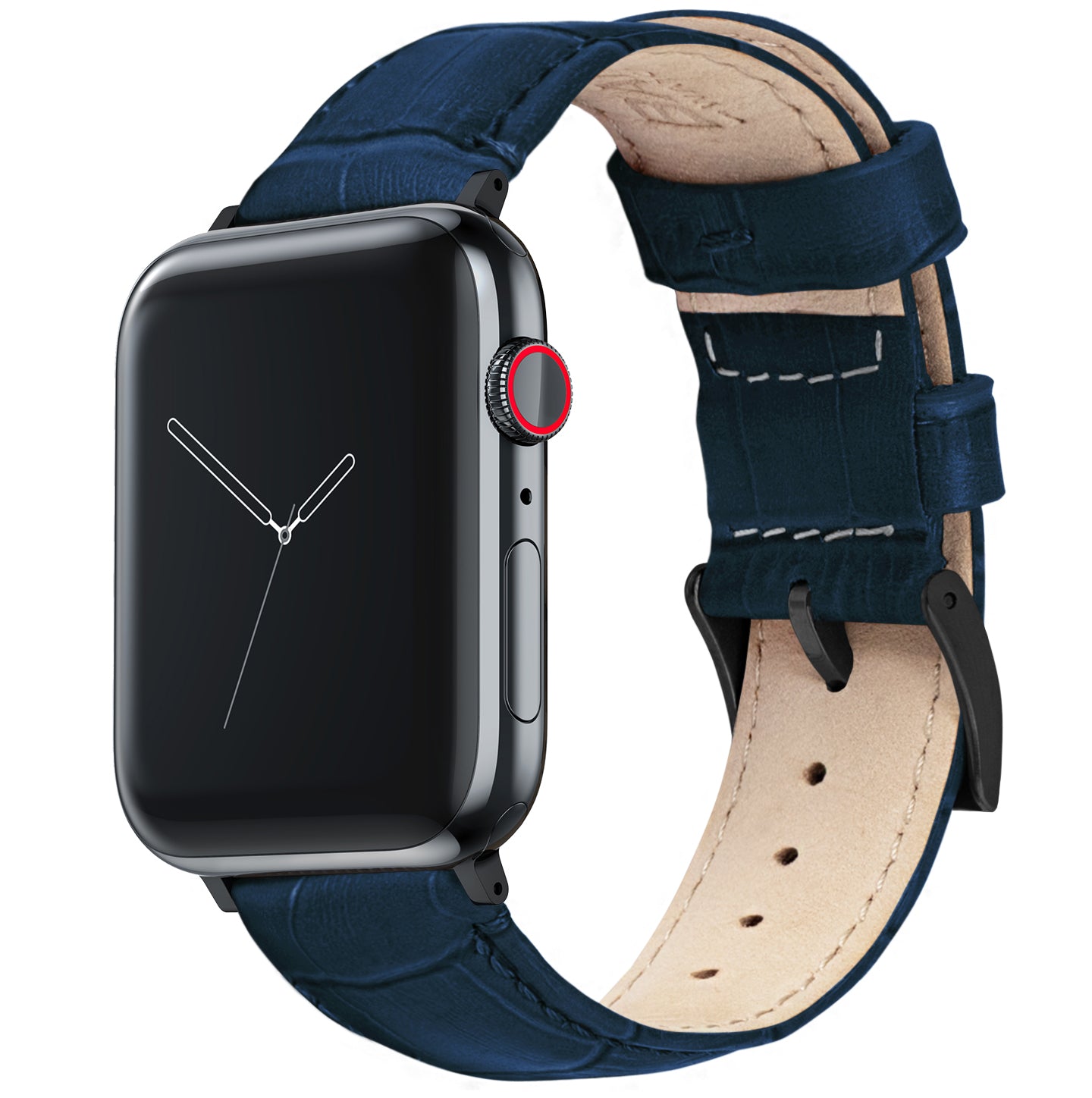 Apple Watch Navy Blue Alligator Grain Leather Watch Band Barton