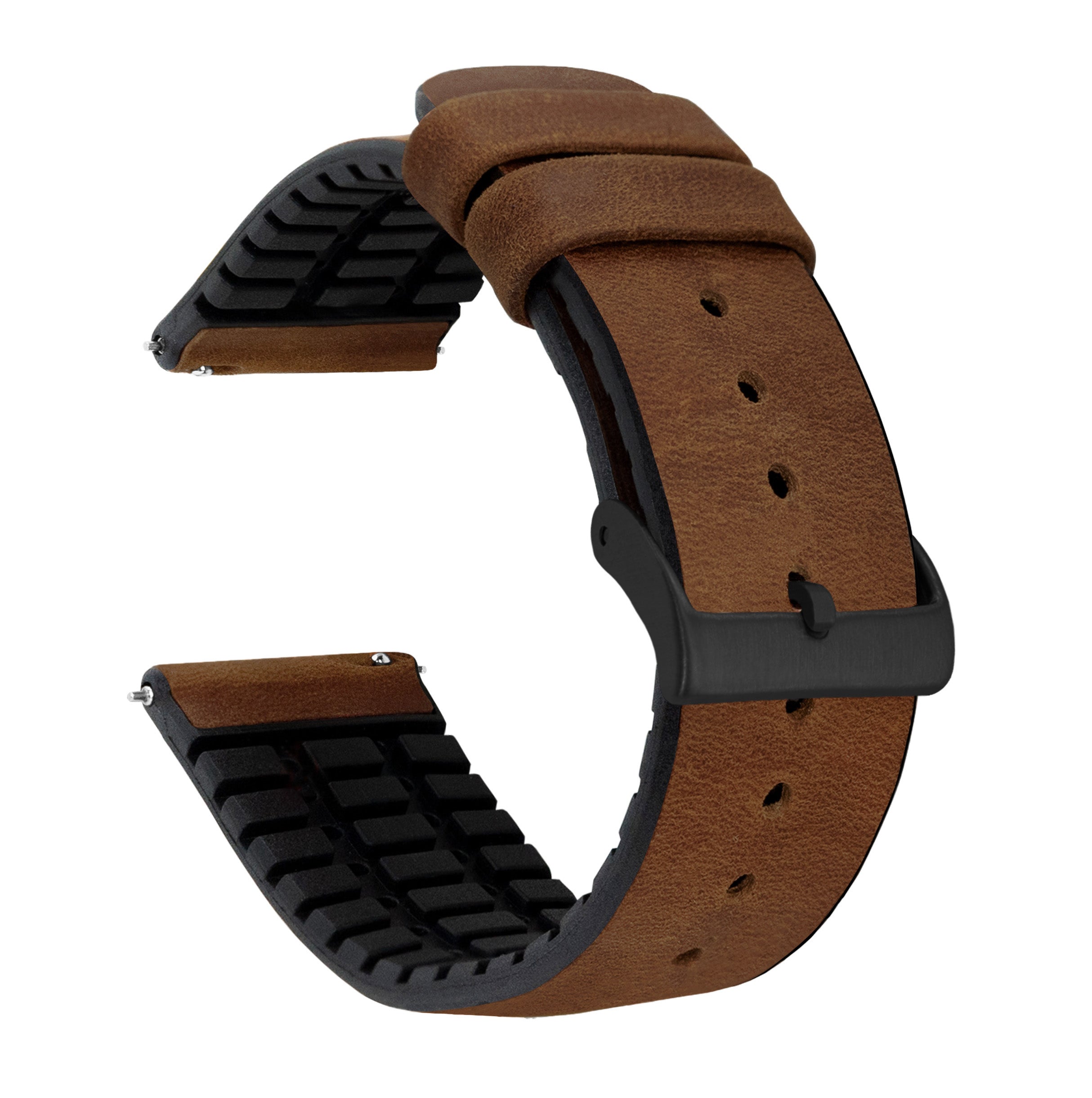 Amazfit Bip Leather And Rubber Hybrid Oak Brown Watch Band