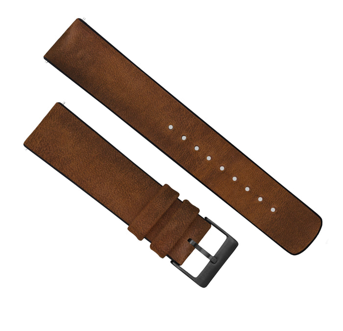 Samsung Galaxy Watch3 | Leather and Rubber Hybrid | Oak Brown - Barton Watch Bands