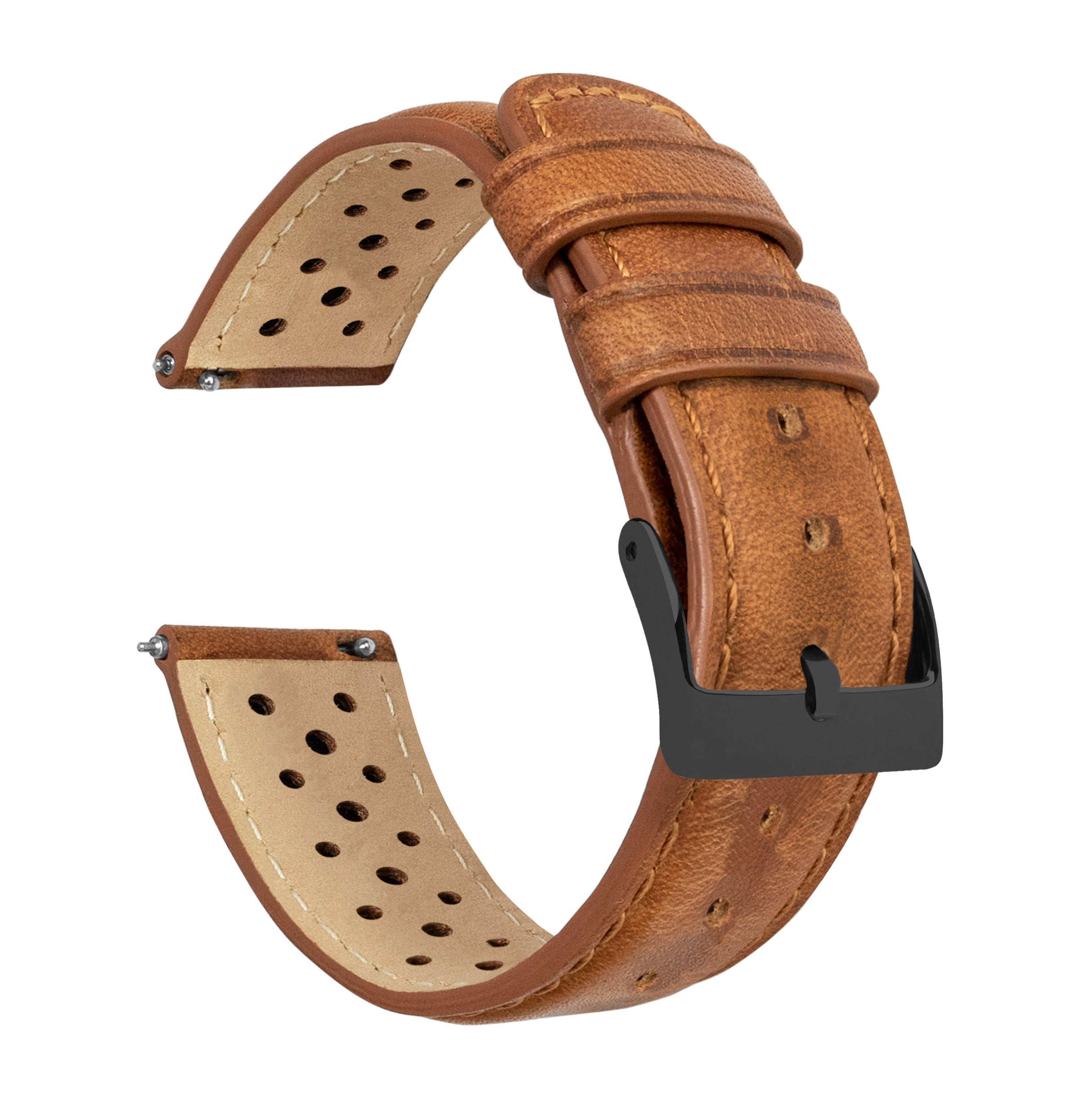 Caramel Brown Racing Horween Leather Watch Band | Barton Watch Bands