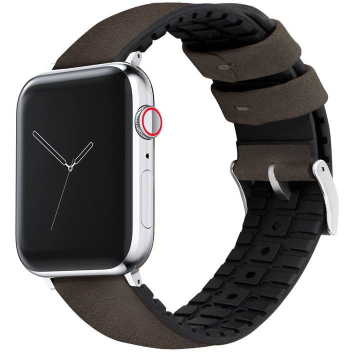 Apple Watch | Smoke Leather and Rubber Hybrid - Barton Watch Bands