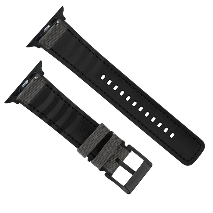 Apple Watch | Smoke Grey Cordura Fabric and Silicone Hybrid - Barton Watch Bands