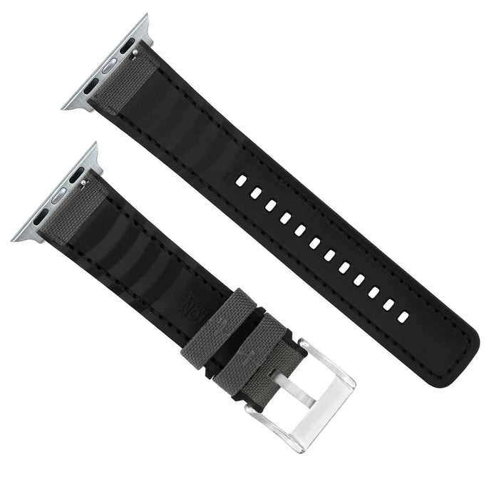 Apple Watch | Smoke Grey Cordura Fabric and Silicone Hybrid - Barton Watch Bands