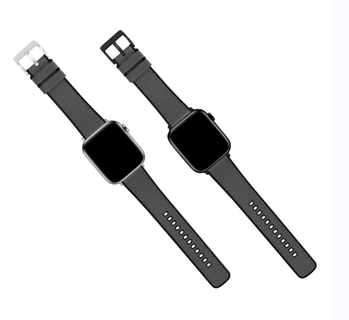 Apple Watch | Smoke Grey Cordura Fabric and Silicone Hybrid - Barton Watch Bands