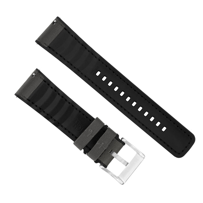 Smoke Grey Cordura Fabric and Silicone Hybrid - Barton Watch Bands