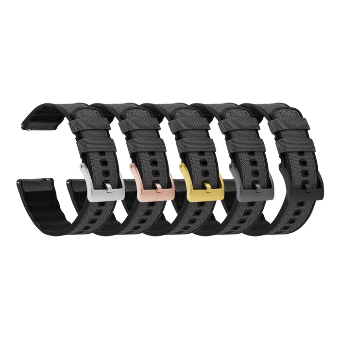 Smoke Grey Cordura Fabric and Silicone Hybrid - Barton Watch Bands