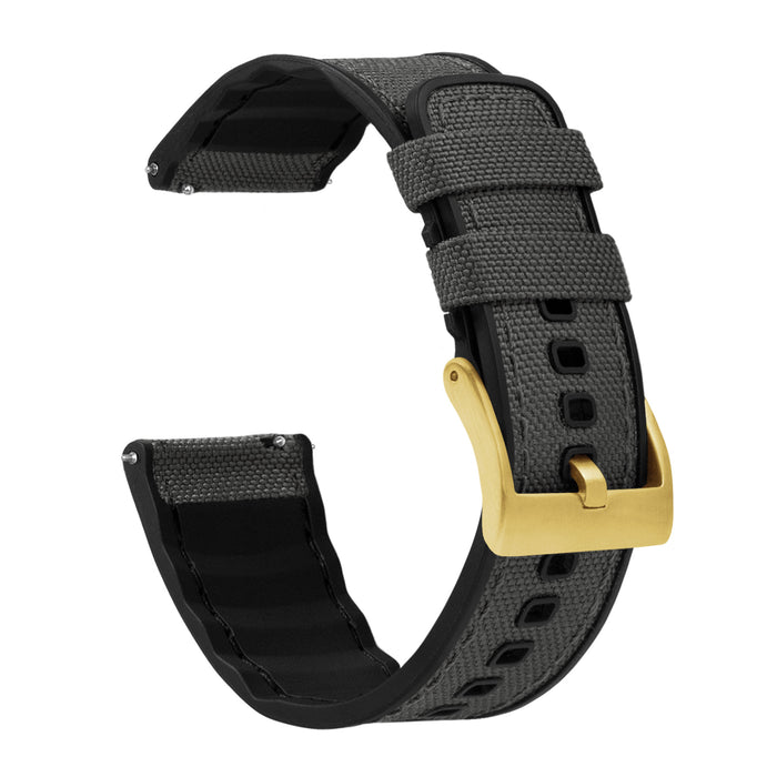 Smoke Grey Cordura Fabric and Silicone Hybrid - Barton Watch Bands