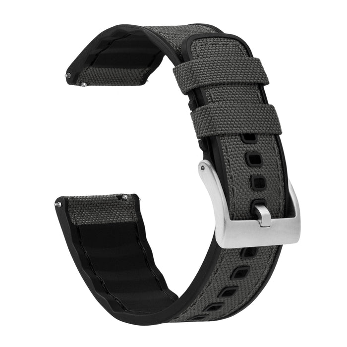 Smoke Grey Cordura Fabric and Silicone Hybrid - Barton Watch Bands