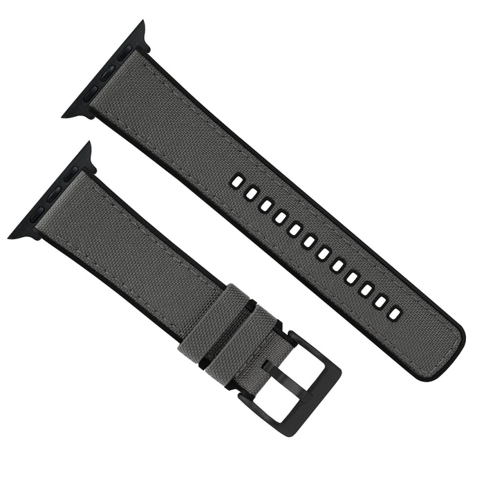 Apple Watch | Smoke Grey Cordura Fabric and Silicone Hybrid - Barton Watch Bands