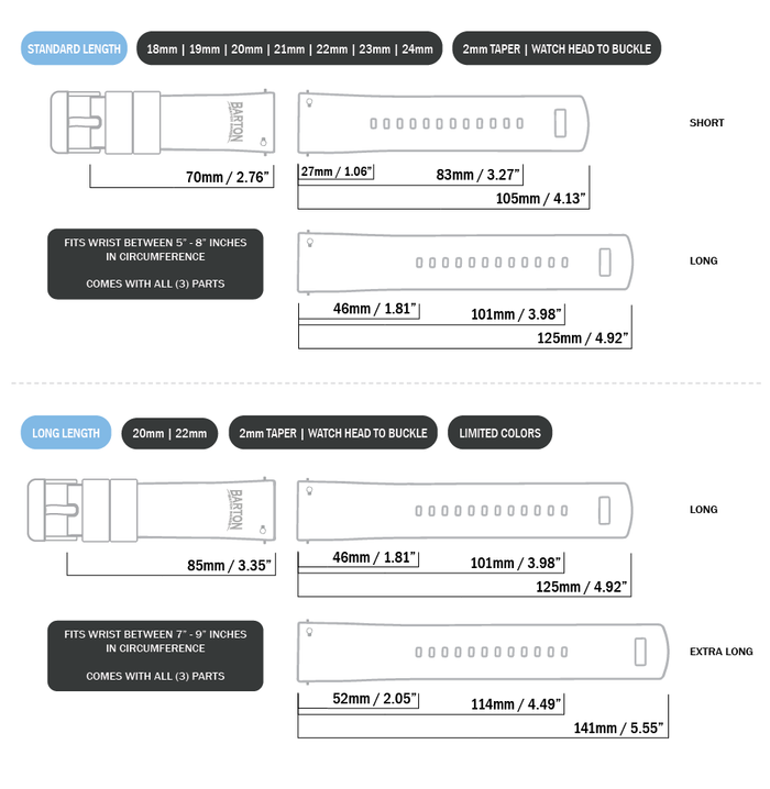 Black | Elite Silicone - Barton Watch Bands