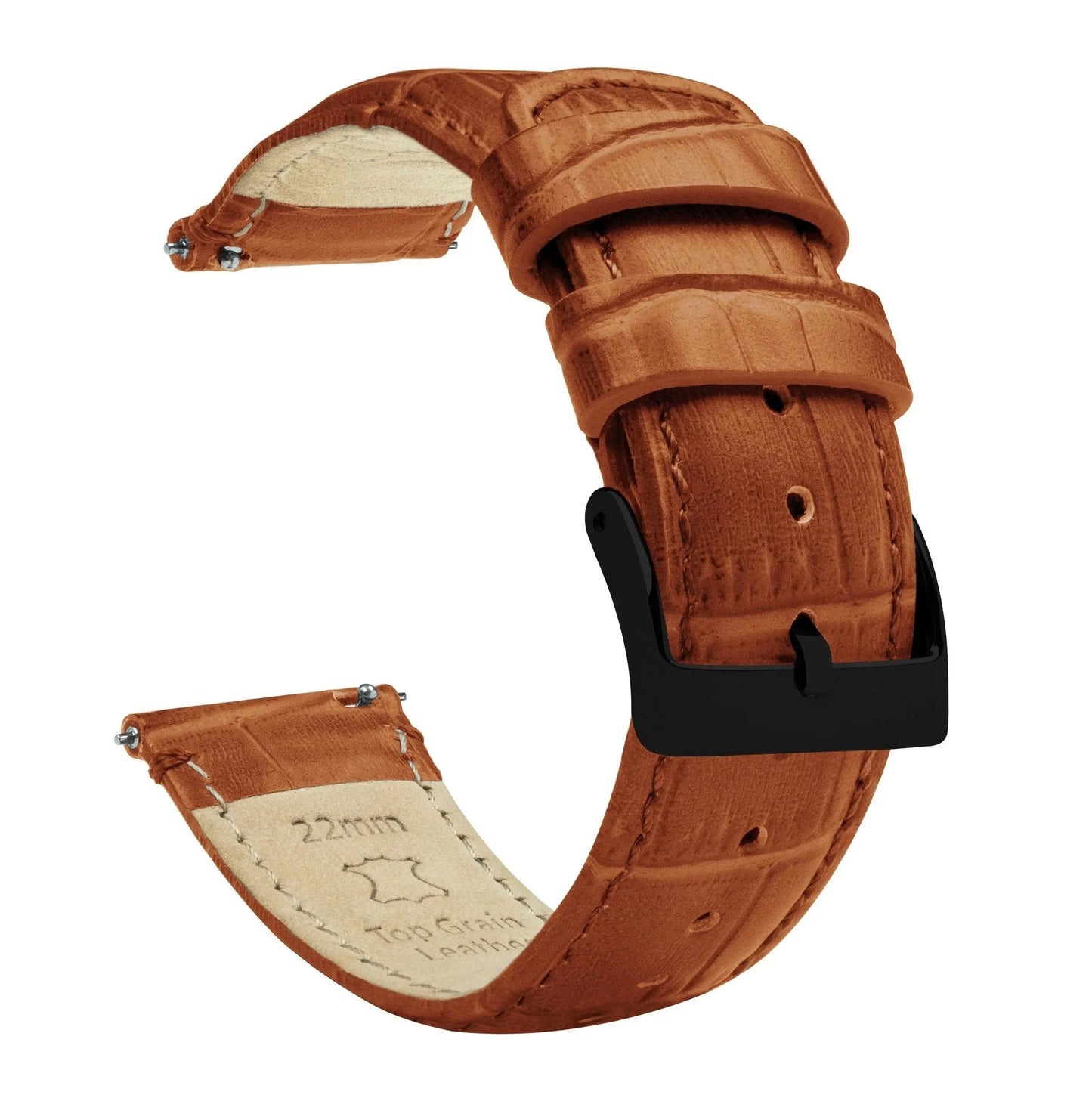 Samsung Galaxy Watch5 | Toffee Brown Alligator Grain Leather - Barton Watch Bands