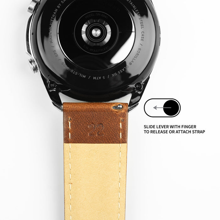 Samsung Galaxy Watch | Classic Horween Leather | Caramel Brown - Barton Watch Bands