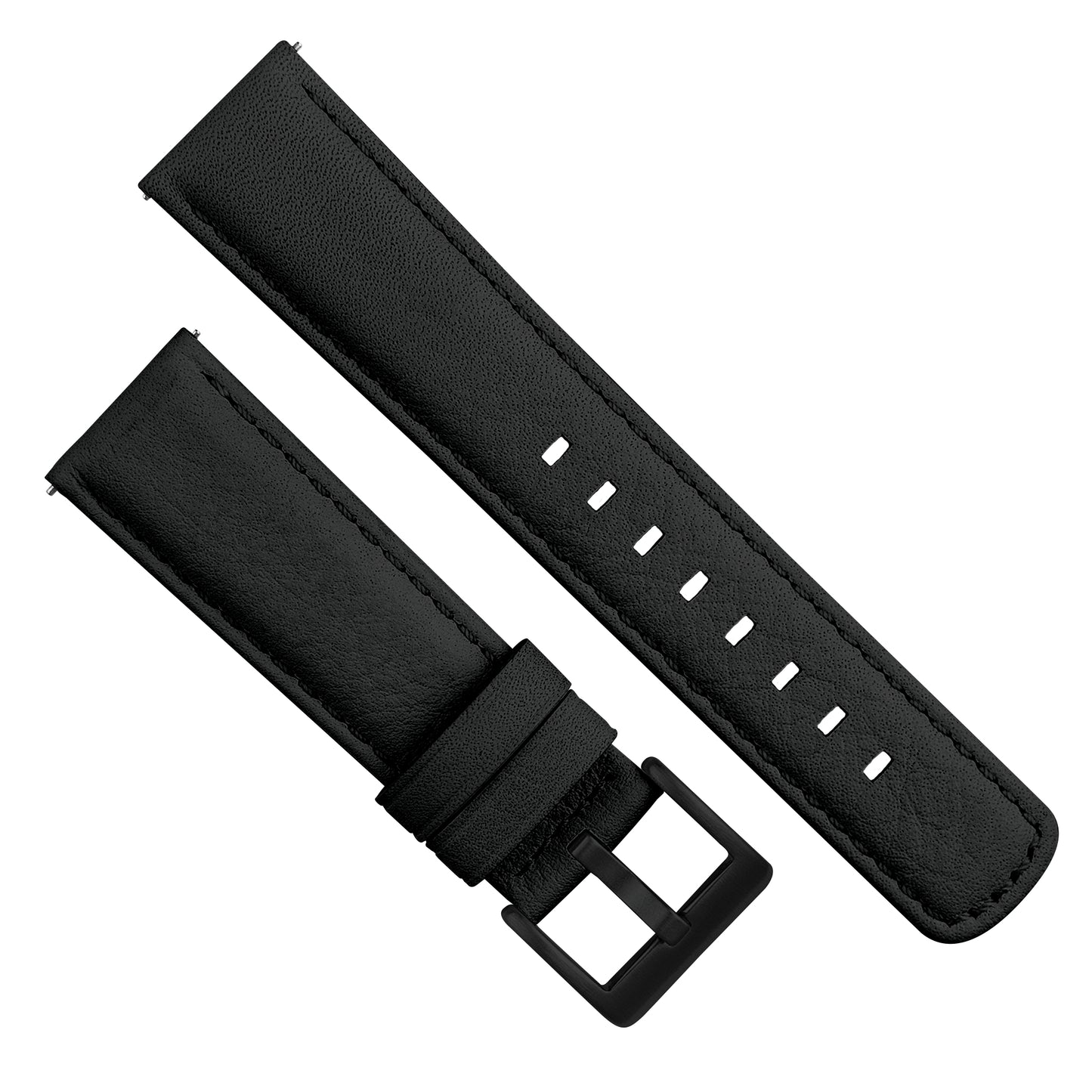 Samsung Galaxy Watch Active 2 Black Pittards Performance Leather Black Stitching Watch Band