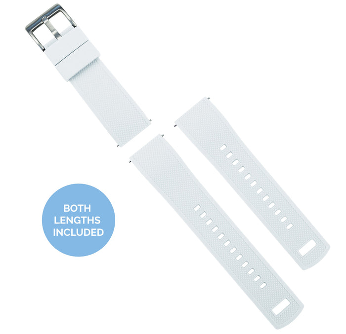 Samsung Galaxy Watch5 | Elite Silicone | White Top / Black Bottom - Barton Watch Bands